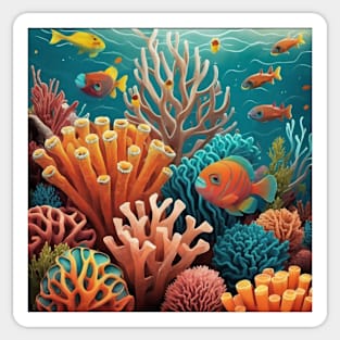 marine life coral reef biodiversity Sticker